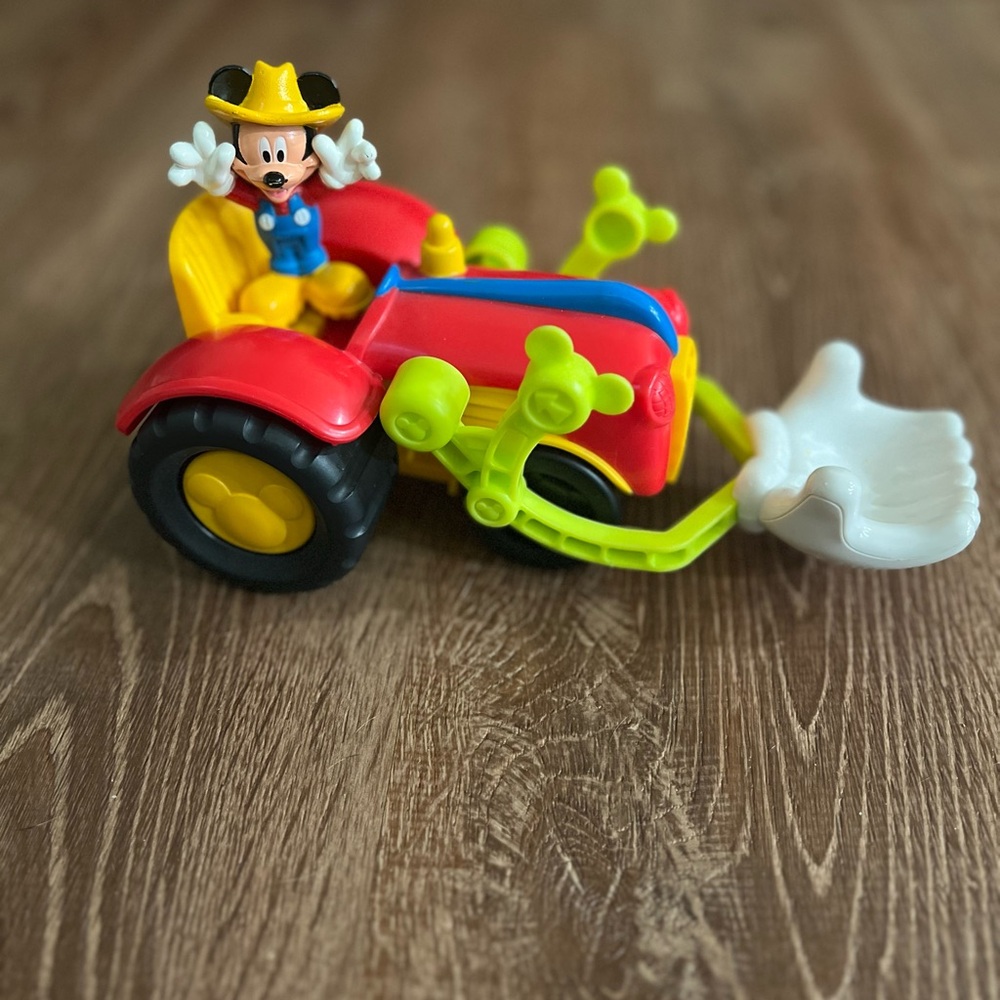 Disney Mickey Mouse Red and Yellow Toy Tractor